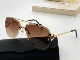 0935 designer sunglasses For Women oval frameless Popular UV Protection Men Sunglasses Oversized Vintage Retro Style Come With Case