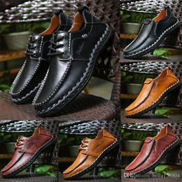 genuine leather Luxury Designer brand male Casual Shoes lace-up or Slip-On men's suit shoe Dress Shoes Zapatos Drivers Loafers