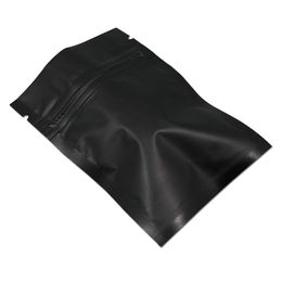 8x12 cm 200 Pack Zipper Matte Black Mylar Foil Bag Foil Aluminium Food Long Term Storage Packaging Bag for Coffee Tea Powder with Zipper