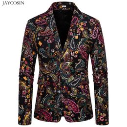 JAYCOSIN Suit Jackets New Men's Fashion In Autumn Winter Retro Printed Suit Coat Fashion Warm Coat Formal Blazers 2019