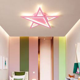 Modern LED Ceiling light for Baby children Boys Girls bedroom Pink Blue Star shape LED Ceiling Lamp for kids room