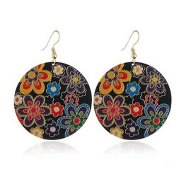 Wholesaleflower pattern dangle earrings Chinese ancient style chandelier Jewellery for women and girls two Colours dark Colourful light Colourful