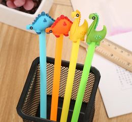 Cartoon Creative Dinosaur Gel Pen Kawaii Promotional Gift Silicone Stationery Pen Student School Office Supply Free Shipping SN1256