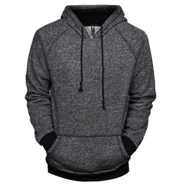 The new cross-border trade men's solid color sweater pullover hooded sweater pocket decoration hoodie sweater male