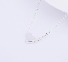 Fashion-Silver Plated Copper Pendant necklace Flat bottom solid love necklace the best gift to women