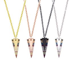 Fashion Triangle Pendant Necklaces Luxury Unisex Geometry Graphics Necklace Mens Womens Necklaces Fashion Hip Hop Jewellery Couple Gift