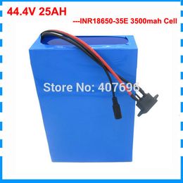 Free customs duty 44.4V 12S 2000W lithium ion battery 44V 25AH electric bike battery with INR 35E Cell 50A BMS 50.4V 2A Charger