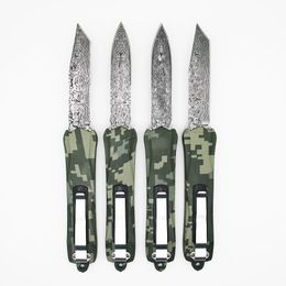 MTautotf a163 camo A163 damascus pattern 4 models double action Hunting folding Knife Xmas gift for men Adul