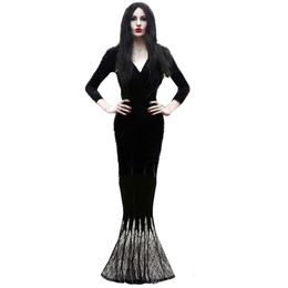 Adult Women Gothic Halloween Ghost Witch Costume Horror Lace Dress Gown Robe Clothes Masquerade Carnival Dance Party Cosplay Party