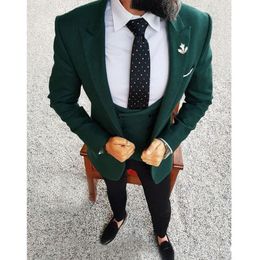 Brand New Green/Red Groom Tuxedos Shawl Lapel Groomsmen Mens Wedding Dress Fashion Man Jacket Blazer 3 Piece Suit(Jacket+Pants+Vest+Tie) 775