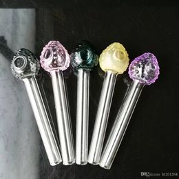 new Colour strawberry straight burning pot , New Unique Glass Bongs Glass Pipes Water Pipes Hookah Oil Rigs Smoking with Droppe