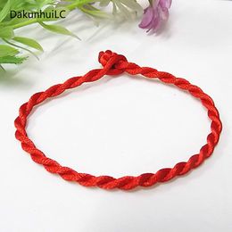 3UMeter Hot Sale 1PC Red Thread String Bracelet Lucky Red Green Handmade Rope Bracelet for Women Men Jewelry Lover Couple