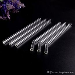 Transparent Glass Straw Temperature Resistant Reusable Eco-friendly Lead-free Cup Straw Milk Tea Thick Drinking Curved Straws BH2020 TQQ
