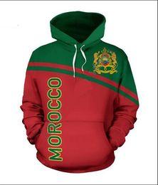 Mens Designer Hoodies for Women Men Couples Sweatshirt Lovers 3D Morocco Flag Hoodies Coats Hooded Pullovers Tees Clothing RR048