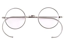 Wholesale-Agstum 42mm Round Vintage Antique Wire Glasses Eyeglass Frame Men Women Pption Eyeglasses Frame RX