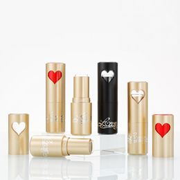 New Makeup Heart Empty DIY Lip Balm Lipstick Lip Gloss Tubes Plastic Case Cosmetic Containers Bottles 12.1mm