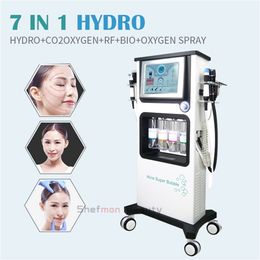 7 In 1 Hydra Dermabrasion Hydro Microdermbrasion Aqua Peel CO2 Oxygen RF BIO Ultrasonic Massage Facial Beauty Machine Skin Care Salon Spa