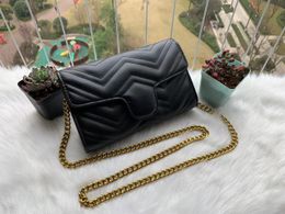 2020 New Style Luxury Designer Marmont Shoulder Bags Women Gold Chain Cross body Bag Pu Leather Handbags Purse Female Messenger Tote Bag 22