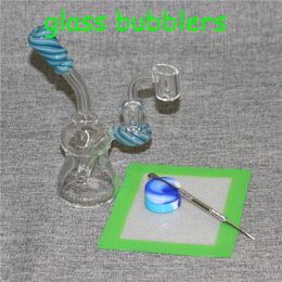 Mini Glass dab rigs bubbler Glass Reclaim Catcher handmake with 14mm joint Quartz Banger nail for dab rig glass bong