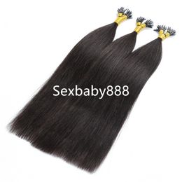 0.5g/strand,100strands Italian keratin hair extension pre-bonded I tip hair color1 brazilian capsule hair