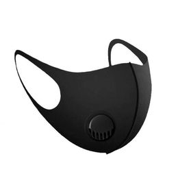 Ice Silk Mask with Breathing Valve Washable Face Mask Reusable Anti-Dust Protective Masks Black Recycle Valve Mask Mouth Cover GGA3303