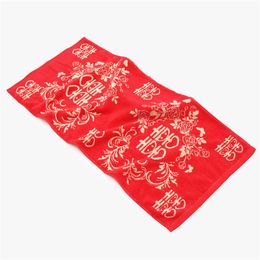 factory direct cotton red red letter towel wedding gift 3474cm men and women wash face towel soft water can be Customised