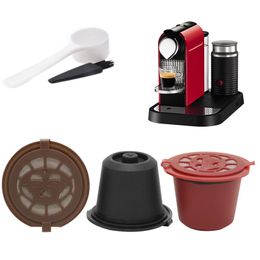 3pcs/set Reusable Coffee Capsule Coffee Philtre 20ml For Nespresso With Plastic Spoon & Cleaning Brush Kitchen Tools Accessories