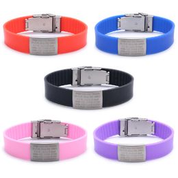 Custom Children ID Bracelet Child Engraved Identification Bracelets Baby SOS Wrist Band Kids Boys ID Safety Silicone Wristbands Y200107