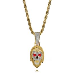 Fashion- Hip Hop 18K Gold Colourful Cubic Zirconia Journey To The West Figure Portrait Tangs Monk Wukong Pendant Necklace Cartoon Jewellery