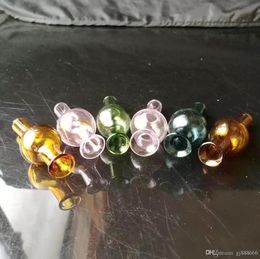 Gourd cover glass bongs accessories , Glass Smoking Pipes colorful mini multi-colors Hand Pipes Best Spoon glas