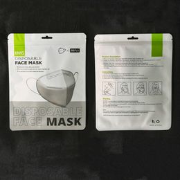 100pcs 18*23cm Disposable Masks Plastic Zip Lock Package Bags with Hanger Holder Printed Non-medical Face Masks Packaging Bags with High Qua