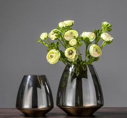 European transparent glass vase decoration modern minimalist living room creative home model room flower arrangement flower flower