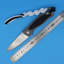 1Pcs New Ball Bearing Flipper Folding Knife D2 Stone Wash Blade CNC TC4 Titanium Alloy + G10 Handle EDC Knives With Nylon Bag