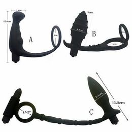Double Motor Penis and Anus Butt Plug Sex Prostate Massager Vibrator Toy for Men A654