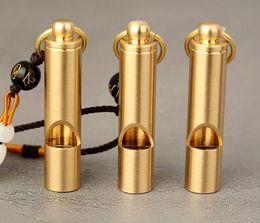 Loud Brass Whistle Portable Emergency Whistle Outdoor Survival Whistle Hiking Tools Party Noise Maker Favors Gift Present gold