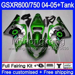 Bodys +Tank For SUZUKI GSXR 750 GSXR 600 GSXR-750 GSX-R600 2004 2005 295HM.41 GSX R750 Green silver K4 GSXR600 04 05 GSXR750 04 05 Fairing