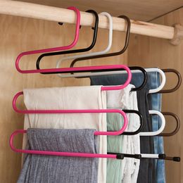 5 Layers S Shape Hanger Multi Functional Non Slip Clothe Hangers Scarf Pant Storage Hangers Thicken Iron Clothes Storage Rack DBC VT0870