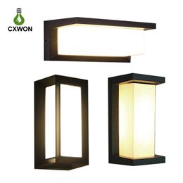 Modern Outdoor LED Wall Lamps Bulb IP54 Waterproof exterior Porch lights House Outside Garden Wall Light Fixture Black and Grey Colour
