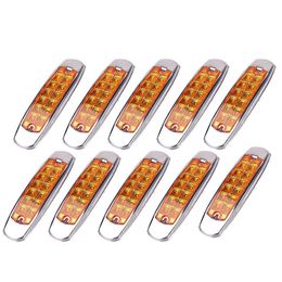 12LED Sealed Side Marker Clearance Lamp Trailer Truck Turn Signal Light Red 12V/24V Waterproof Light