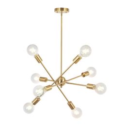 8 Lights Modern Sputnik Chandelier Lighting With Adjustable Arms Mid Century Pendant Light Vintage Industrial Farmhouse Ceiling Light