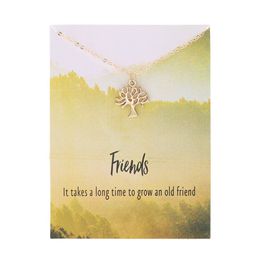 Friendship Tree Life Alloy Pendant Chocker Necklace For Women Fashion Jewelry Gifts for Girls Friends Clavicle Chian