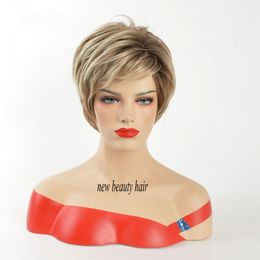 New Fashion Style Short Bob Ombre Blonde Wig with bangs Heat Resistant Synthetic Wigs Lace Front Wigs For Black Women Daily