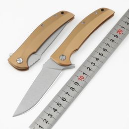 OEM Russia Flipper Folding Knife D2 Stone Wash Drop Point Blade Stainless Steel Handle Ball Bearing Knives