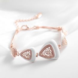 Fashion-Vintage Bracelet for Women Silver/Rose Gold/Gun Color Triangular Charm Bracelets & Bangles Retro Hollow Out Bracelets S915