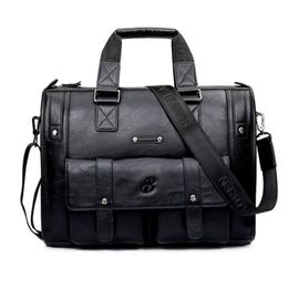 Mens Leather Bags Briefcase Handbags Shoulder Bags Laptop Male Casual Fashion Business Bag