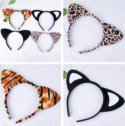 Fashion Leopard Plush Headband Cute Cat Ear Hair Accessories For Women Girls Headwear Easter Dance Party Fantastic Hairband