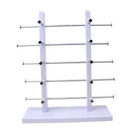 5-Layer Sunglasses Eyeglasses Display Wooden Frame Rack Stand Holder Organiser Earing Jewellery Packaging -White241I