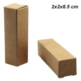 2x2x8.5cm Brown Paper Board Lip Stick Cosmetic Kraft Paper Handmade Oil Bottle Box DIY Handmade Paper Board Art Lipstick Perfume Storage Box