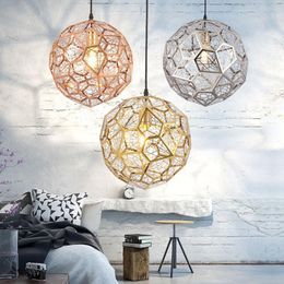 Modern Pendant Light Diamond Frame Shape Nordic Web Ball Hanging Lamp for Kitchen Living Room Shop Restaurant Bar Decor