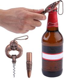 Beer bottle opener skull with chain multi function for red wine guests Favour halloween party gifts